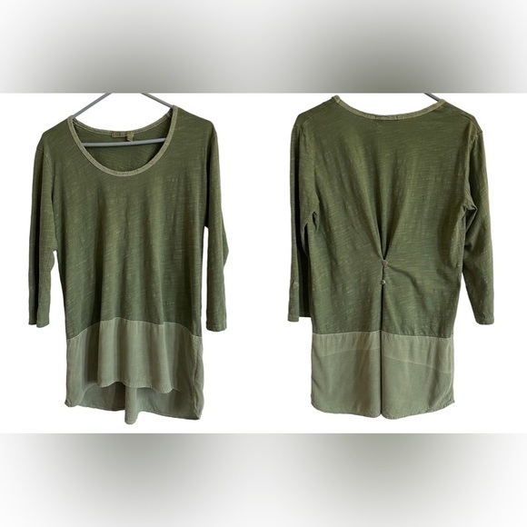 Fresh Produce Green Button-Back Tunic Top, Size S - Picture 1 of 9